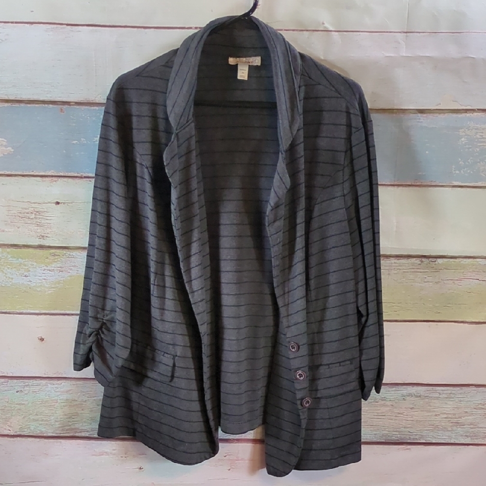 Dress Barn Women's Striped Gray Blazer